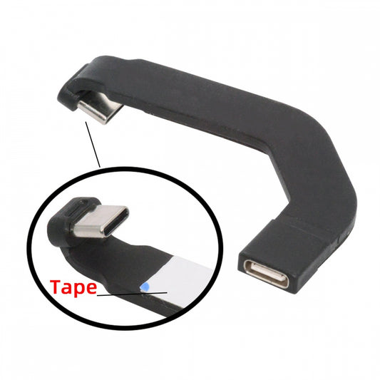 Angled Type-C Male to USB-C Female Extension Ultra Slim Data Cable Connector Protector 65W Fast Charge for Tablet Phone