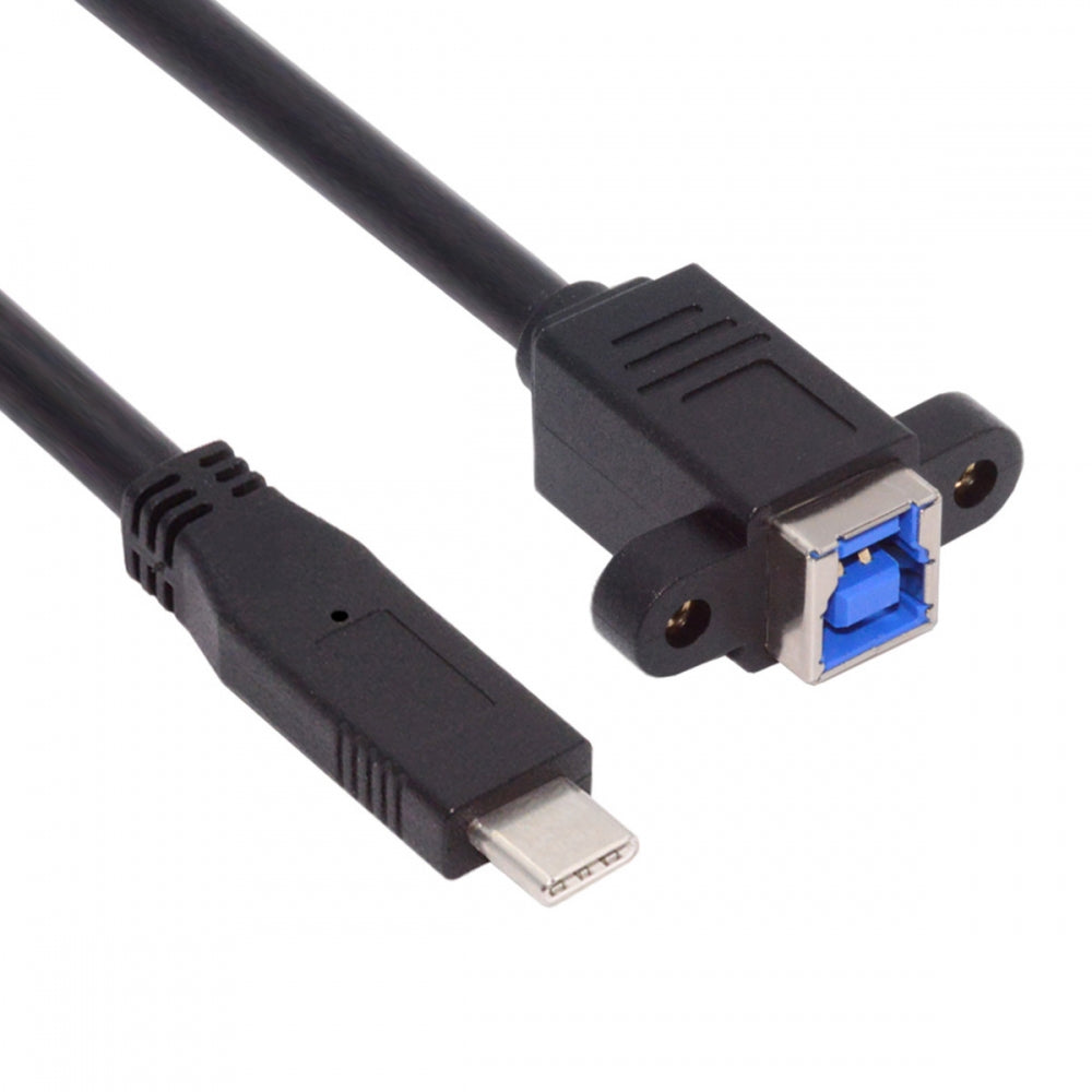 USB 3.0 Type-B Female to USB3.0 Type-C Male Cable Extension 5Gbps for Disk SSD Camera Data 30cm