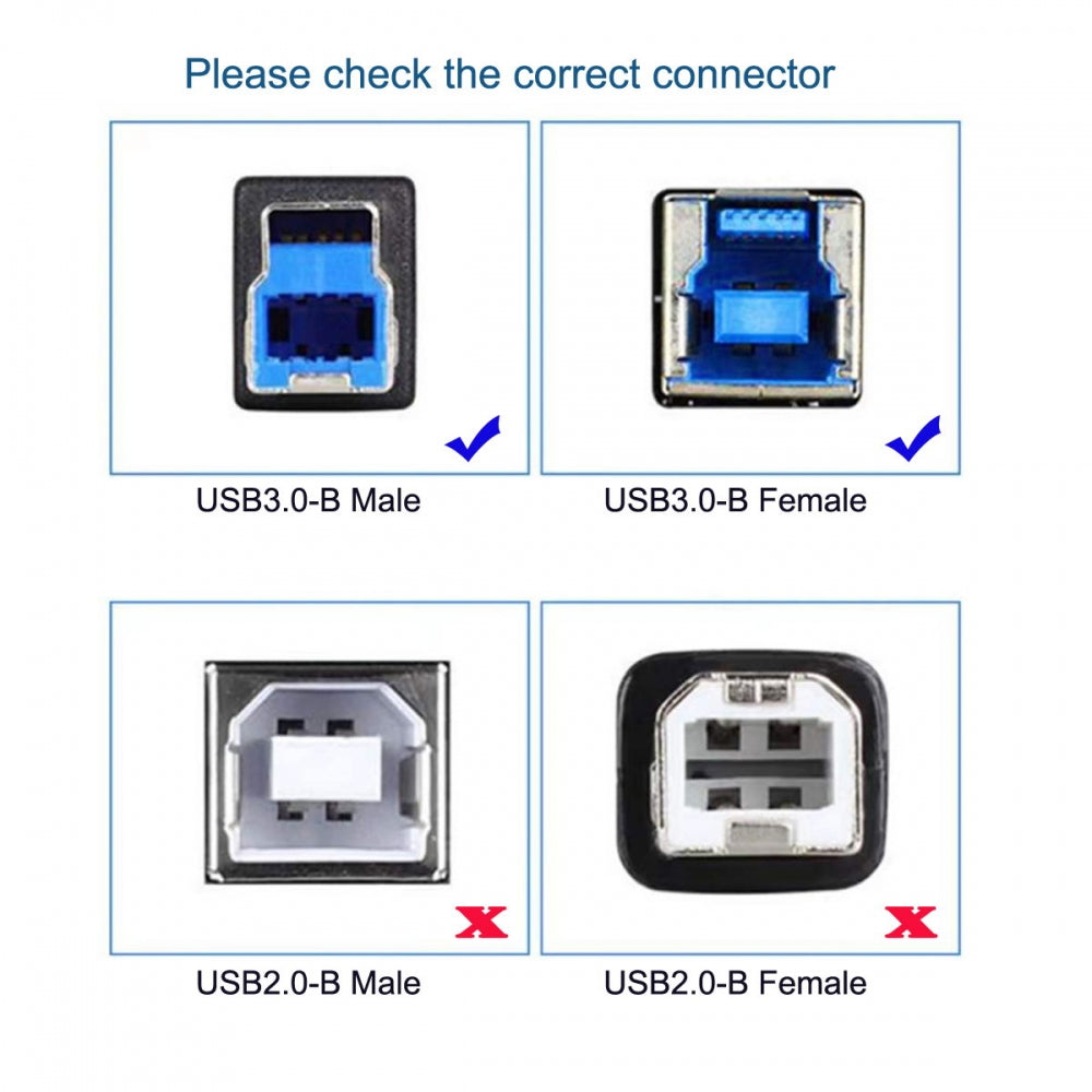 USB 3.0 Type-B Female to USB3.0 Type-C Male Cable Extension 5Gbps for Disk SSD Camera Data 30cm