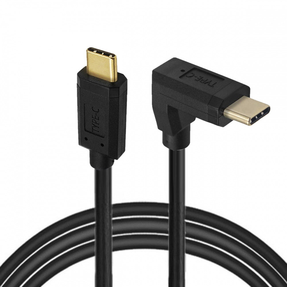 USB3.1 Type-C Male to USB-C Vertical 90 Degree Up Down Angled 10Gbps 4K Data Cable 65W