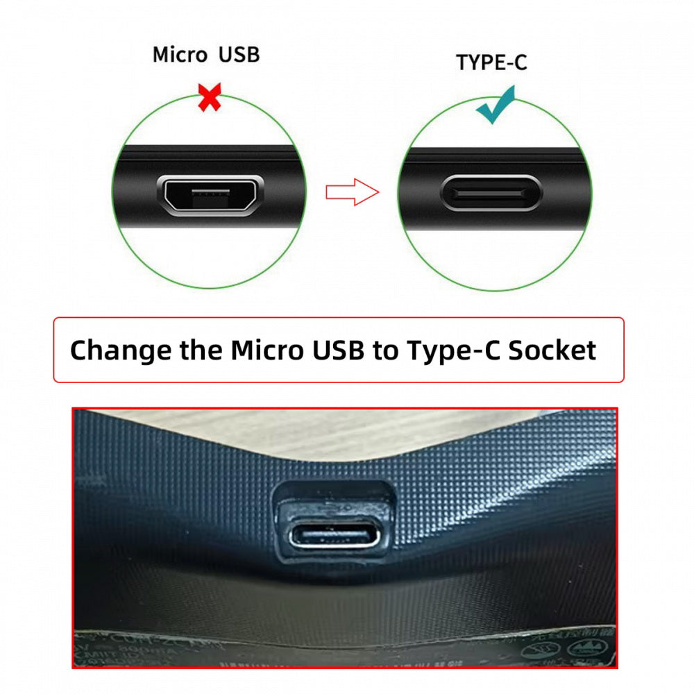 DIY Solder Type-C Female Socket Replace Micro-USB 5Pin for PS4 DualShock JDS-040 JDS-055 Repair Part Board Connector Module
