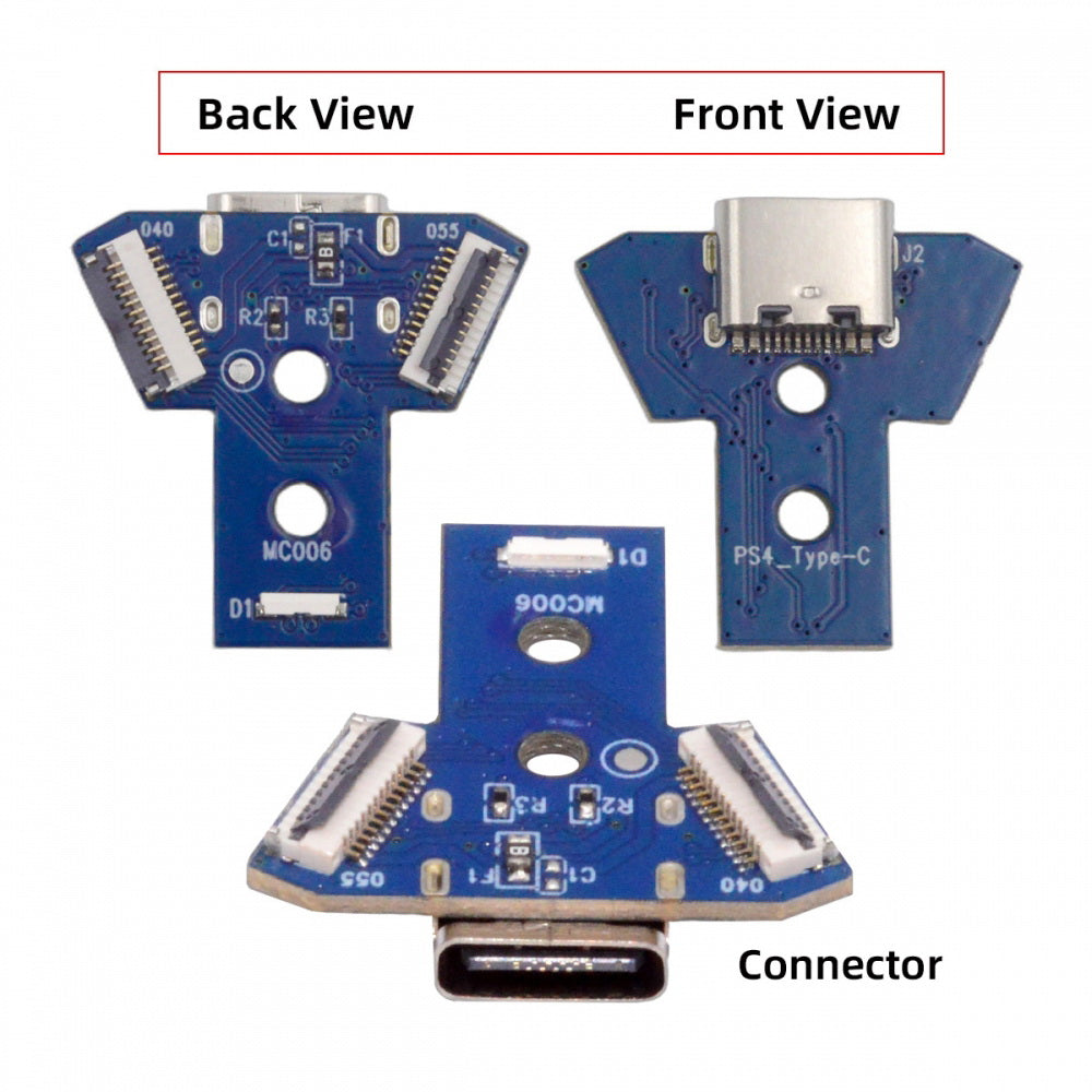 DIY Solder Type-C Female Socket Replace Micro-USB 5Pin for PS4 DualShock JDS-040 JDS-055 Repair Part Board Connector Module