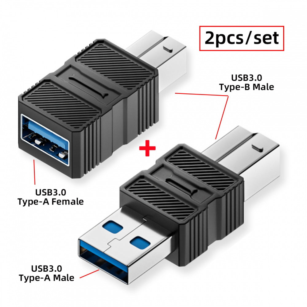 2pcs/lot USB 3.0 Type-B Male to USB3.0 Type-A Male Female Adapter Extension 5Gbps for Disk SSD Camera Data