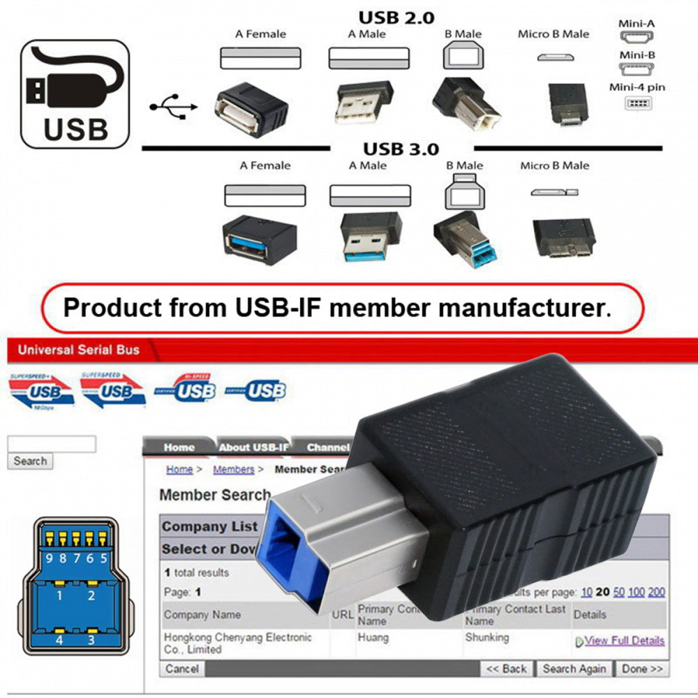 2pcs/lot USB 3.0 Type-B Male to USB3.0 Type-C Male Female Adapter Extension 5Gbps for Disk SSD Camera Data