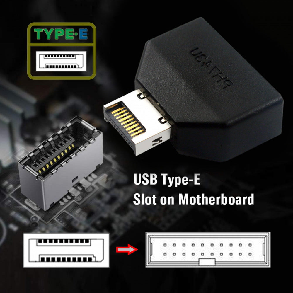 Overmold Type-E IDC Socket USB 3.1 Front Panel Header to USB 3.0 20Pin Header Extension Adapter with CH334P