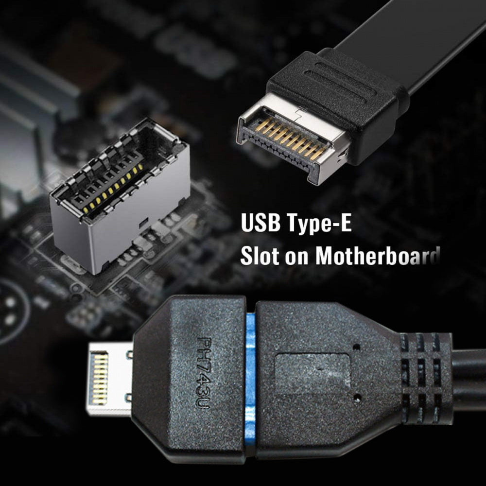 Overmold Type-E IDC Socket USB 3.1 Front Panel Header to USB 3.0 20Pin Header Extension Adapter with CH334P