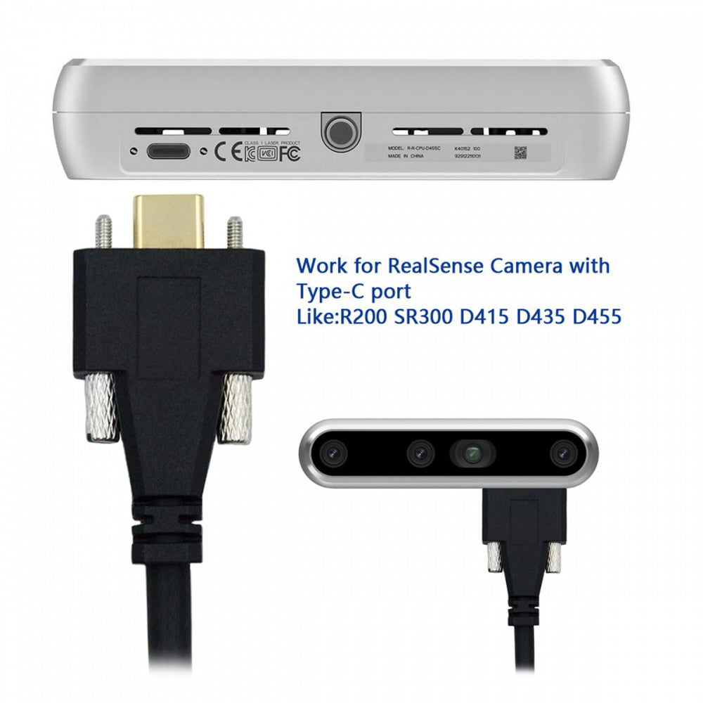 USB 3.1 Type-C Male to Dual Thumbscrew Locking USB-C 10Gbps Data 4K Cable Panel Mount Type