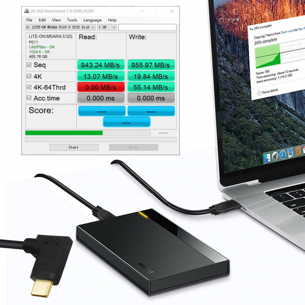USB3.1 Type-C Male to USB-C Horizontal 90 Degree Left Right Angled 10Gbps Data Cable 65W