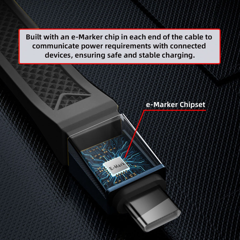 USB5.0 80Gbps Flat Slim FPC Cable 240W 16K@30hz 8K 60Hz 5K Lanyard Strap Chain Compatible with 40Gbps USB4.0 Thunderbolt3/4/5
