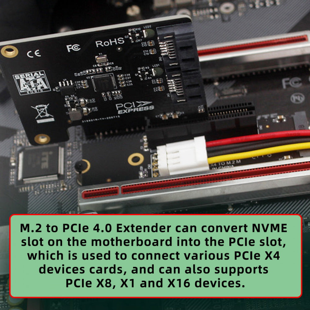 M.2 NGFF NVMe M-Key Extender to PCI-E X1 X4 X8 X16 Graphics Card Riser Adapter PCI-Express for M2 2260 2280