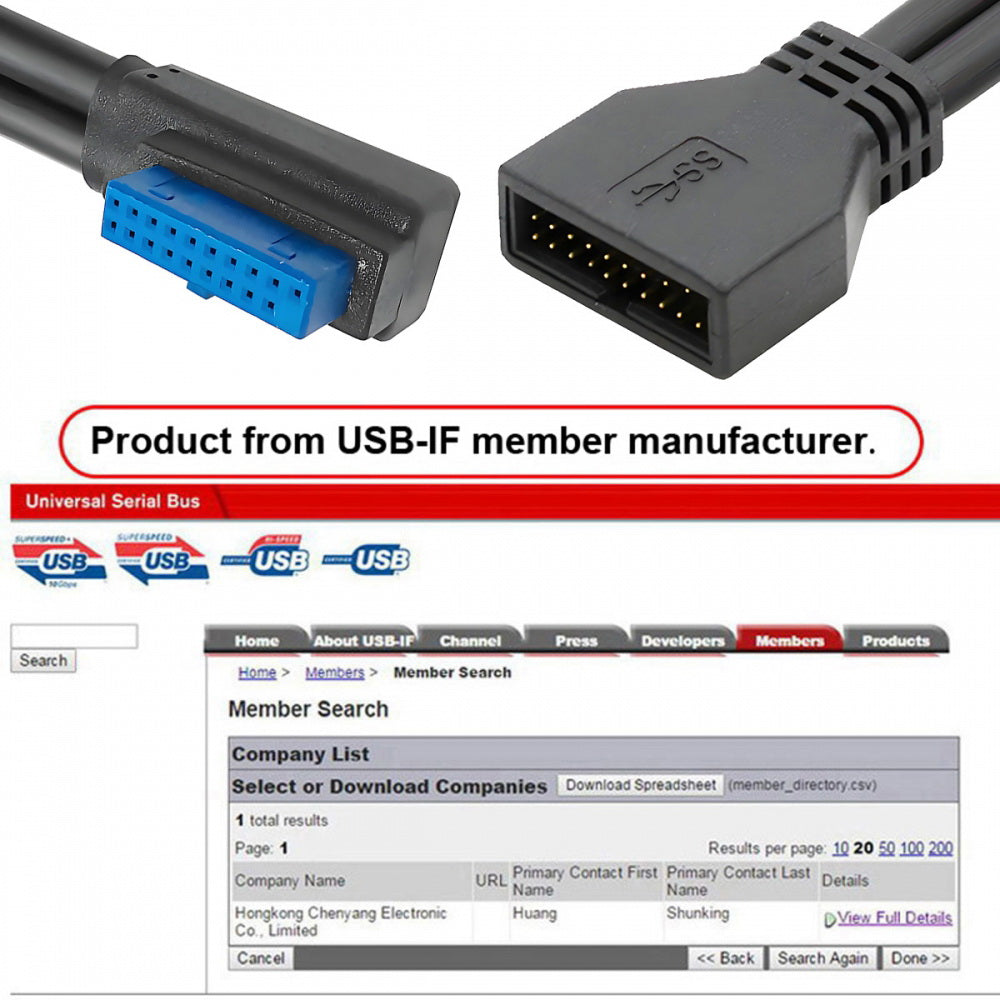 Right Angled USB 3.0 20Pin 19Pin Male Low Profile to Female Extension 5Gbps Cable 90 Degree for Motherboard