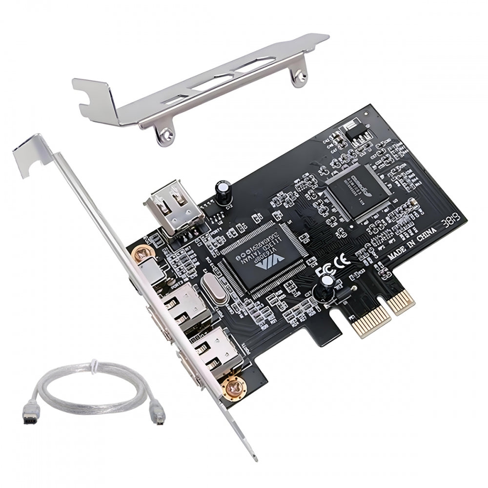 PCI-E 1X 4X 16X to Firewire 400 Capture Card IEEE 1394a PCI Express 4 Ports Card 6Pin and 4Pin IEEE-1394 400Mbps Adapter for Windows Mac Os Linux
