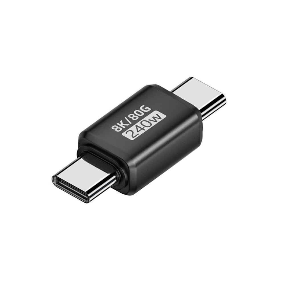 USB5.0 80Gbps Male to Male Extension Adapter with 240W 16K 8K 5K Compatible with USB4.0 Thunderbolt3/4/5