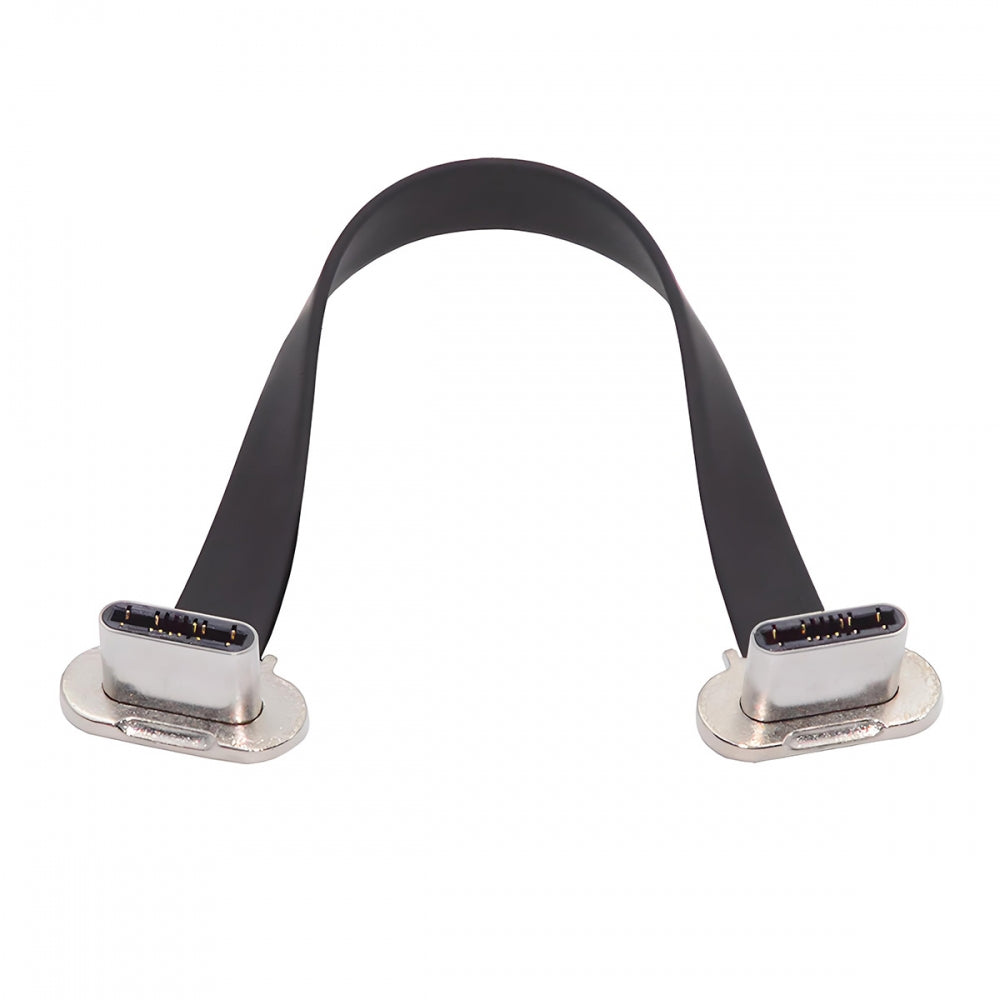 7cm Dual Angled Ultra Slim Flat USB-C Type C to USB-C Power USB2.0 Data Cable 65W Fast Charge for Laptop Tablet Phone