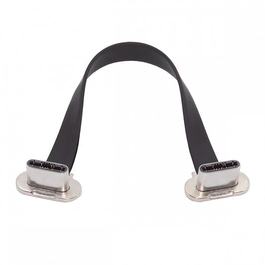 7cm Dual Angled Ultra Slim Flat USB-C Type C to USB-C Power USB2.0 Data Cable 65W Fast Charge for Laptop Tablet Phone