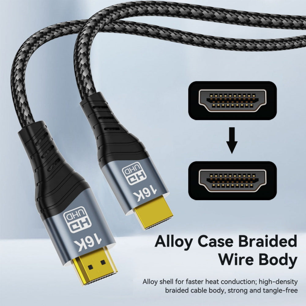 16K 8K UHD HDMI Type-A Male to HDMI 2.2 Male HDTV Cable for HDTV Desktop Laptop Monitor