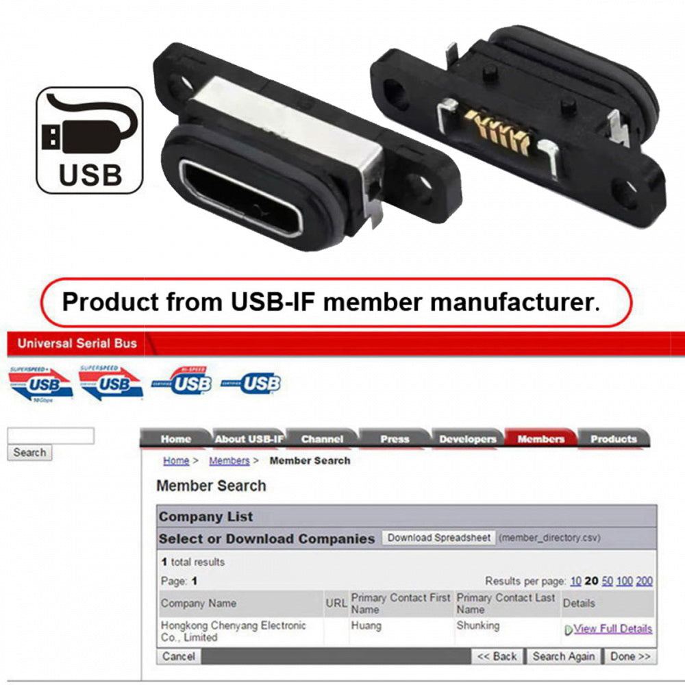 5pcs/set DIY OEM USB2.0 Micro-B Female Receptacle Socket Connector with Mounting Waterproof SMT Type 480Mbps