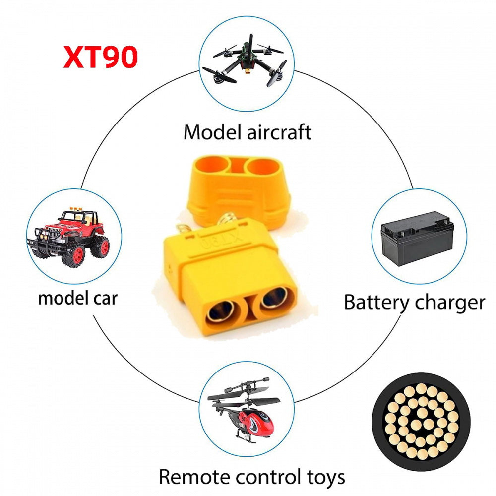 XT90 Female to Female 10AWG Extension Cable Connector for RC Battery Portable Power Station Solar Panel