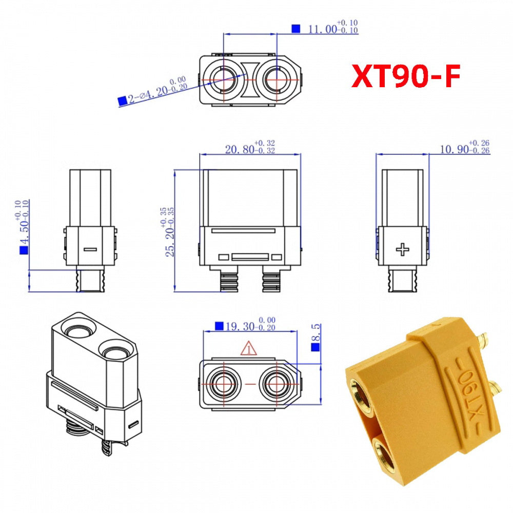 XT90 Female to Female 10AWG Extension Cable Connector for RC Battery Portable Power Station Solar Panel