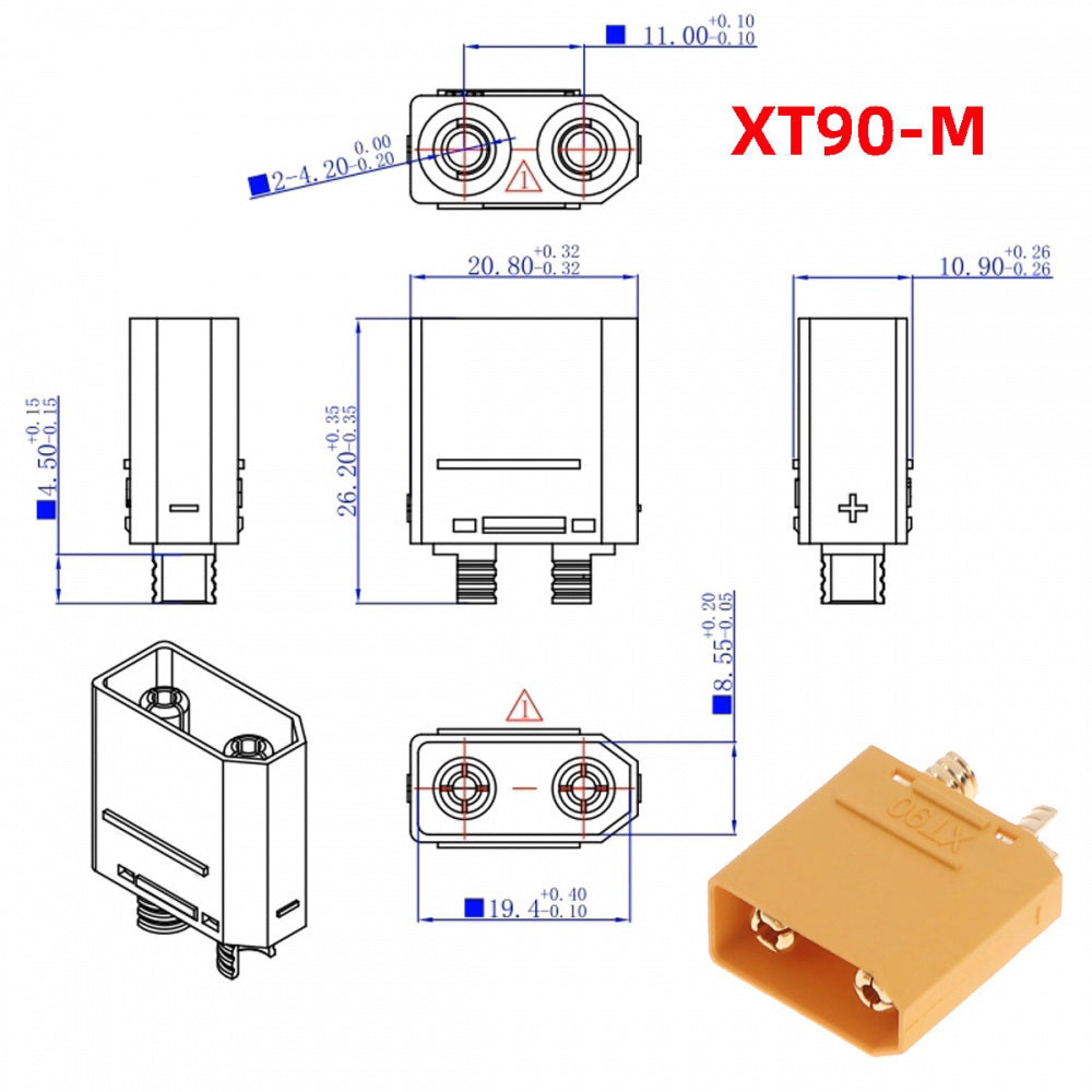 XT90 Male to Female 10AWG Extension Cable Connector for RC Battery Portable Power Station Solar Panel