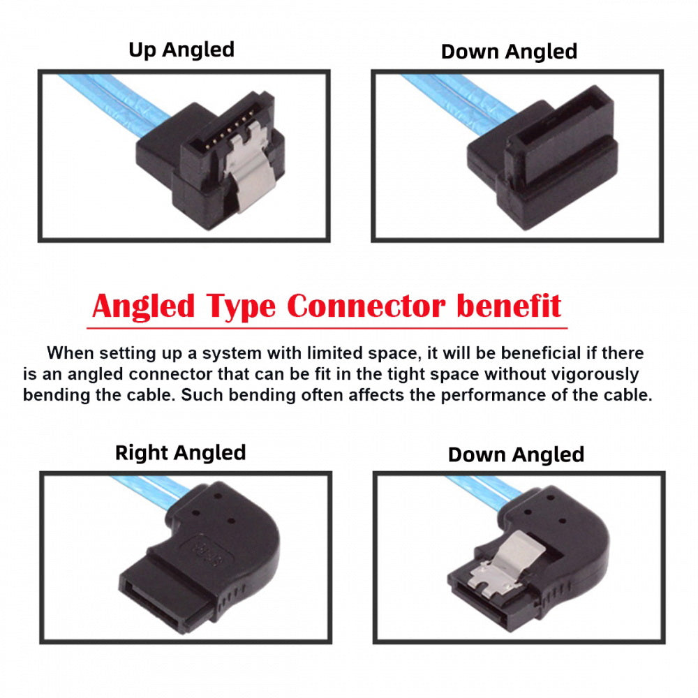 4pcs/lot 90 Degree Angled Type Internal 4-SATA Host to 4SATA 7pin Target Disk 6Gbps Data Server Cable 25cm