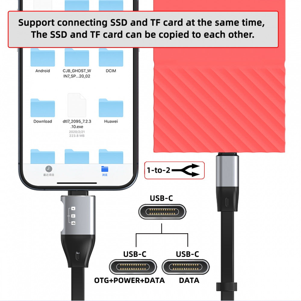 Type-C USB-C Male to Male USB 3.1 10Gbps & PD OTG Audio Female Port Flat Slim FPC Data Cable for Laptop Phone