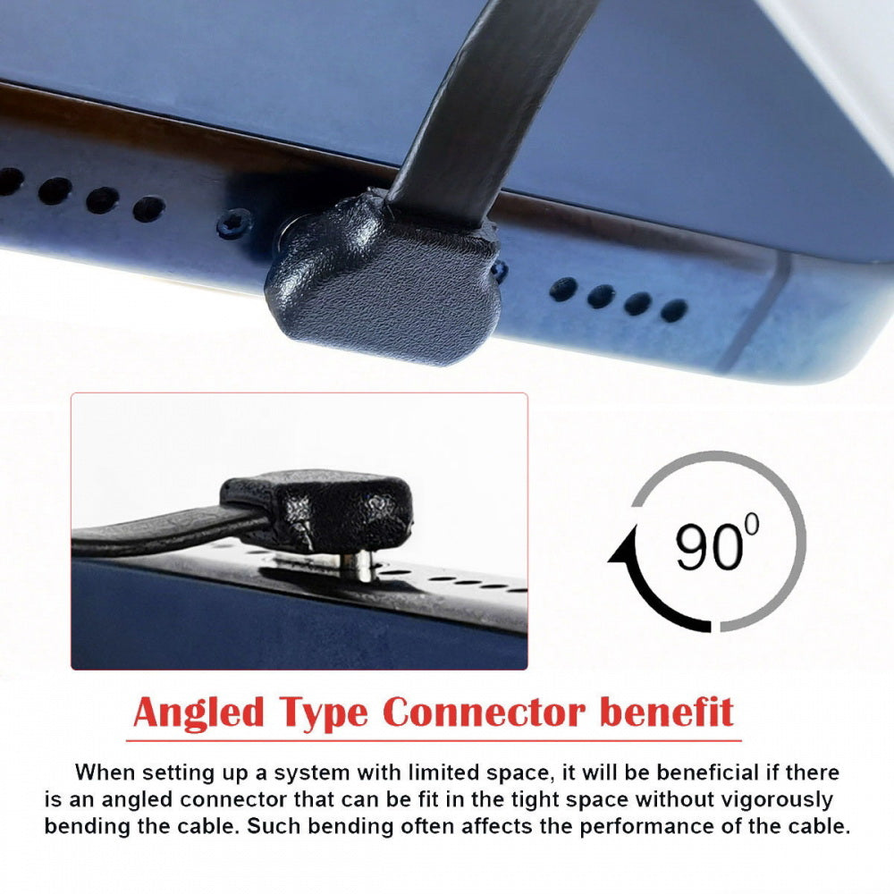 Ultra Slim Flat USB-C Type-C Male to Female Extension Power USB2.0 Data Cable 90 Degree Up Down Angled 65W Fast Charge for Laptop Tablet Phone