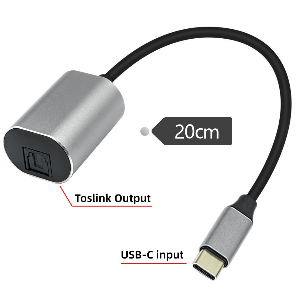 Type-C to SPDIF Toslink Optical Audio Jack Opt USB-C Male to Digital Optical Fiber Optic Sound Interface Female Adapter Wire for Laptop Desktop