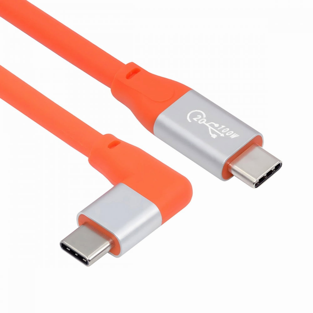 USB3.2 20Gbps Male to Male Cable 90 Degree Left Right Angled Ultra Soft High Flex 100W 8K 5K 4K USB4.0 Hyper Super Flexible Cord