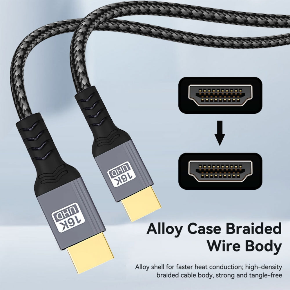 16K 8K UHD HDMI 2.2 Version Type-A Male to HDMI Male HDTV Cable for HDTV Desktop Laptop Monitor
