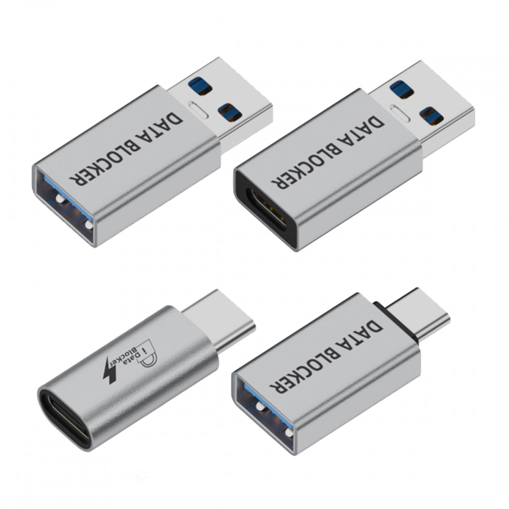 4pcs/lot USB 3.1 Data Blocker Type-A Male Female to USB-C Male Female Elimination Data Protect Against Juice-Jacking Refuse Hacking Adapter Only for Power Charge