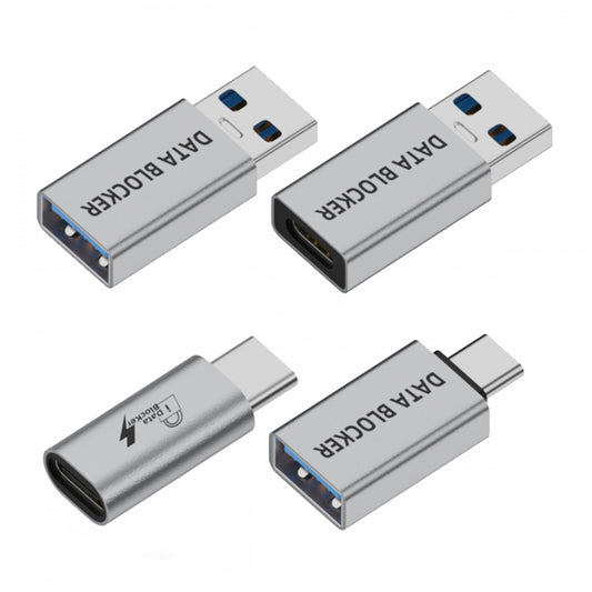 4pcs/lot USB 3.1 Data Blocker Type-A Male Female to USB-C Male Female Elimination Data Protect Against Juice-Jacking Refuse Hacking Adapter Only for Power Charge
