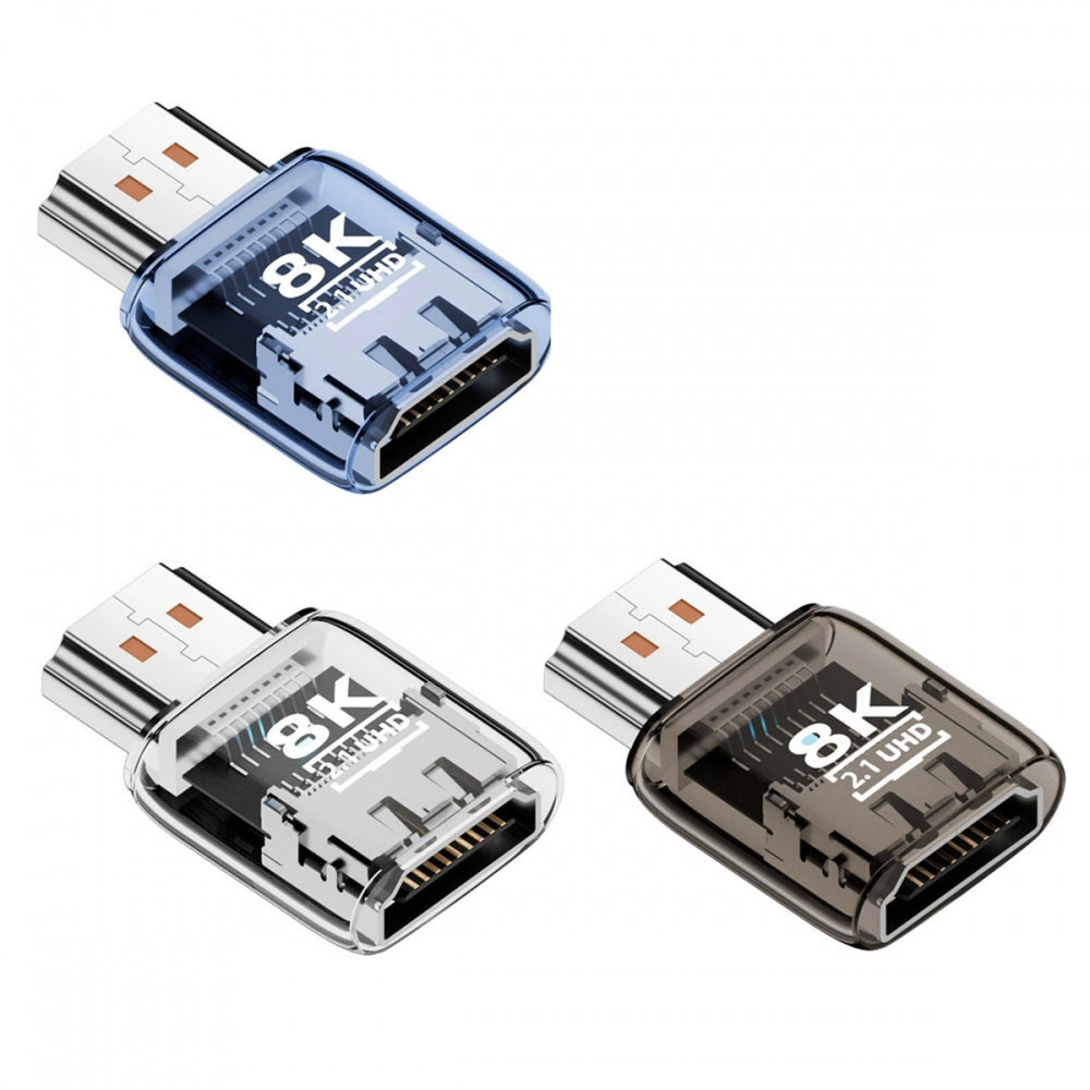 3pcs/set HDMI Male to HDMI 2.1 Female UHD Extension Adapter Extender with Smart LED Light Support 8K 60hz HDTV