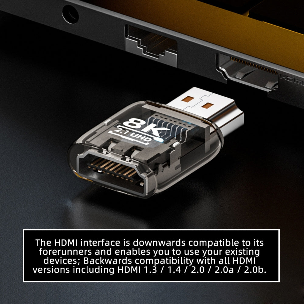 3pcs/set HDMI Male to HDMI 2.1 Female UHD Extension Adapter Extender with Smart LED Light Support 8K 60hz HDTV