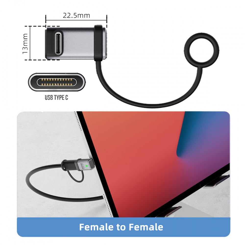 90 Degree USB5.0 80Gbps Male to Female Up Down Angled Extension Adapter with Lanyard Keychain 240W 16K 8K 5K Compatible with USB4.0 Thunderbolt3/4/5