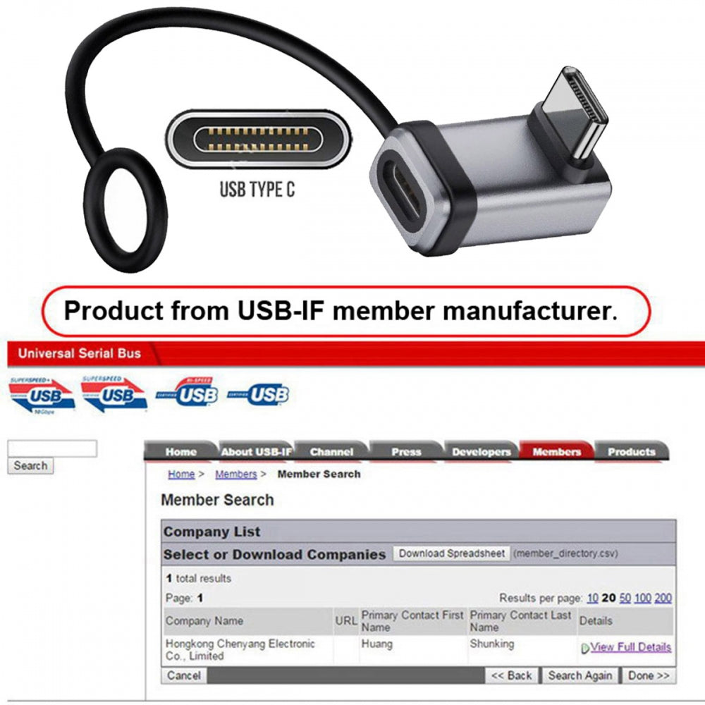 90 Degree USB5.0 80Gbps Male to Female Up Down Angled Extension Adapter with Lanyard Keychain 240W 16K 8K 5K Compatible with USB4.0 Thunderbolt3/4/5