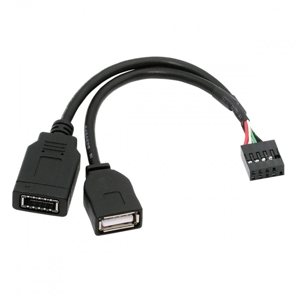 Dual Port Type-A & USB 3.1 Front Panel Socket Key-A Type-E to USB 2.0 9Pin 10Pin Mainboard Header Male Extension Cable