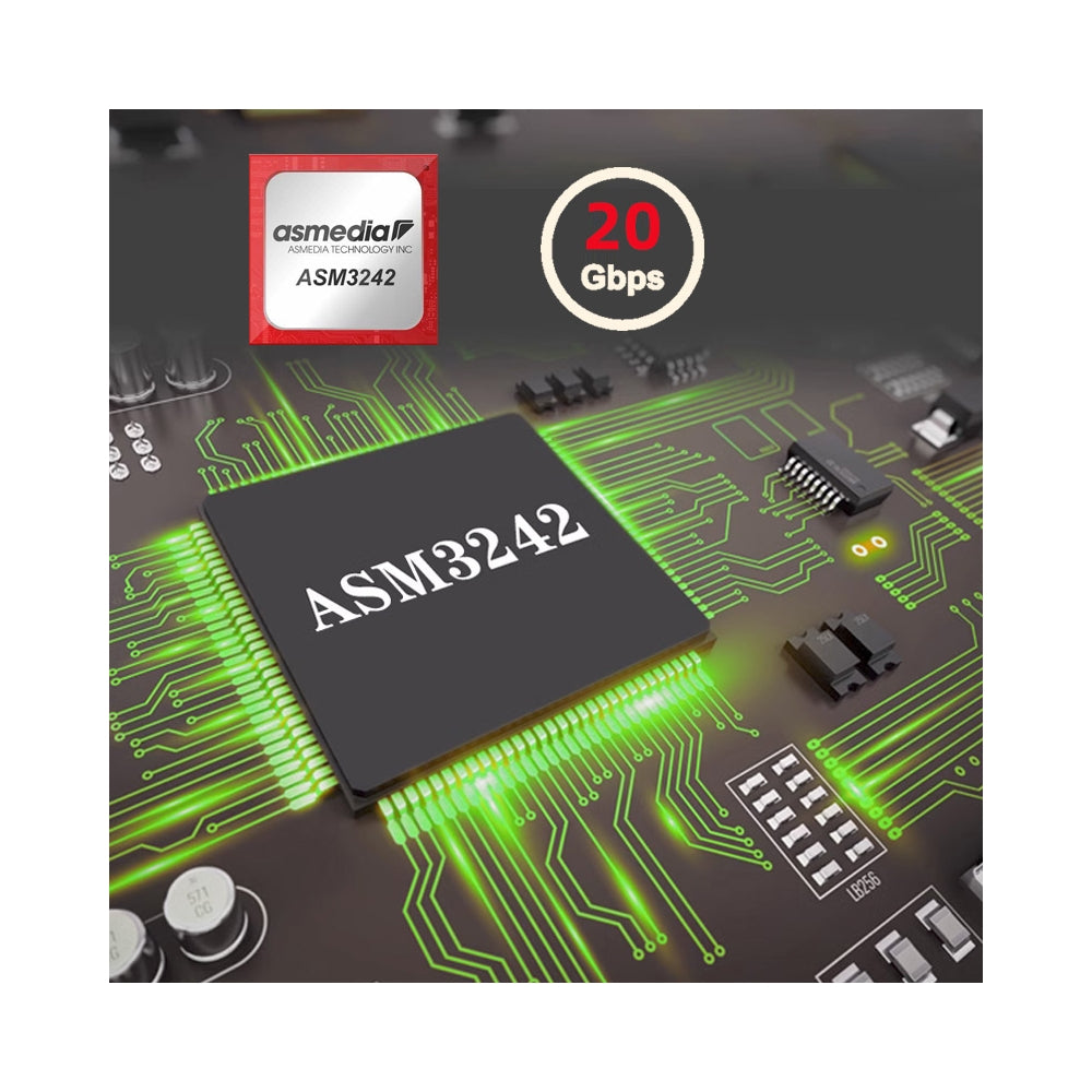 20Gbps Type-E USB 3.1 Front Panel Socket to NVME NGFF M-Key Express Card Adapter ASM3242 Chipset for Motherboard