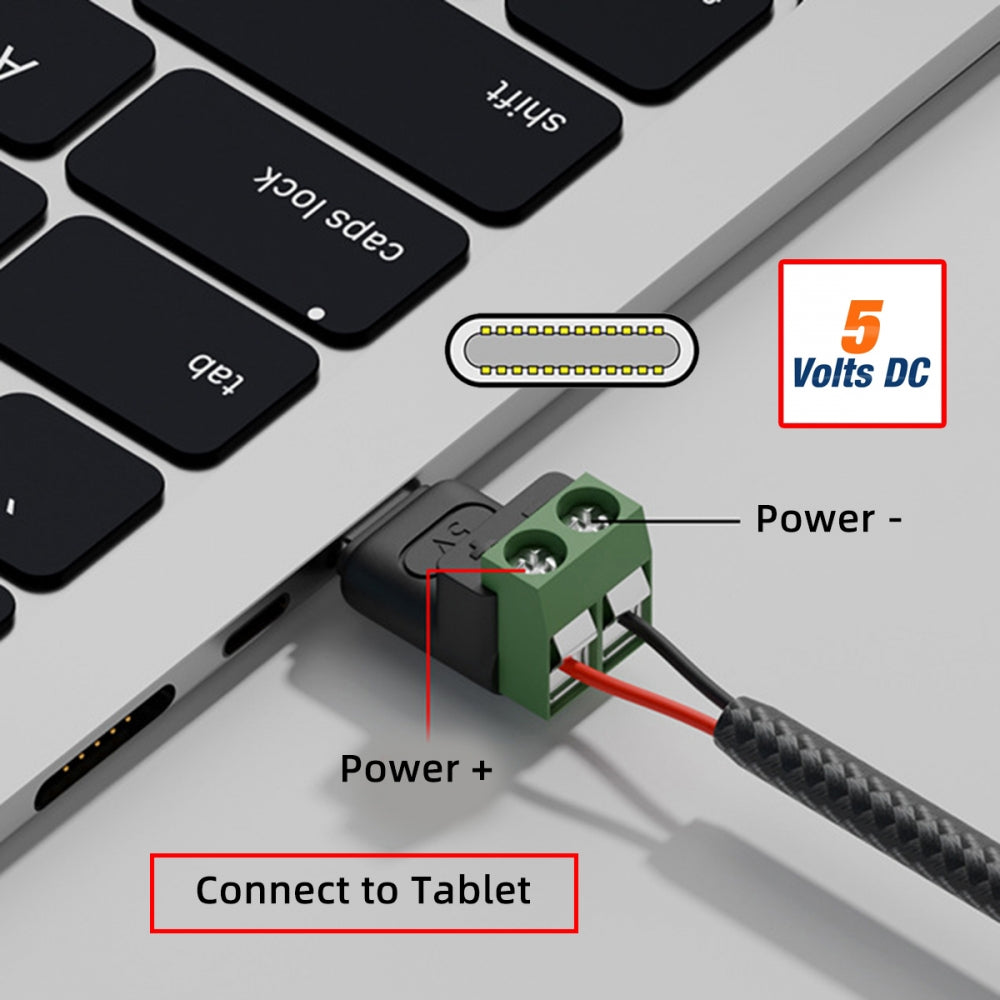 5pcs/set DIY OEM Type-C Male Plug Connector OTG Pinout to 2Pin Terminal Output DIY OEM Repair Solderless Connector DC 5V Power