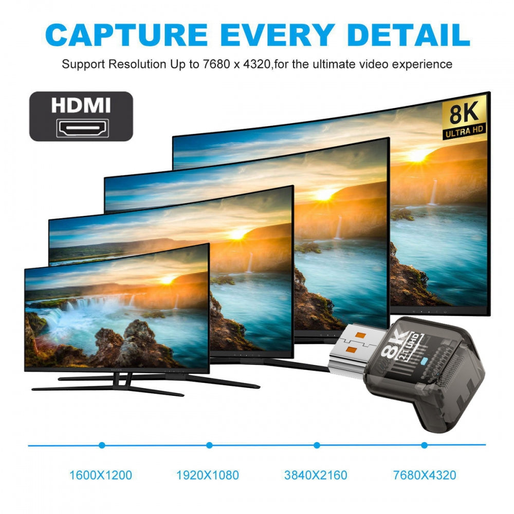 Up Angled 90 Degree HDMI Male to HDMI 2.1 Female UHD Extension Adapter Extender Transparent with Smart LED 8K 60hz HDTV