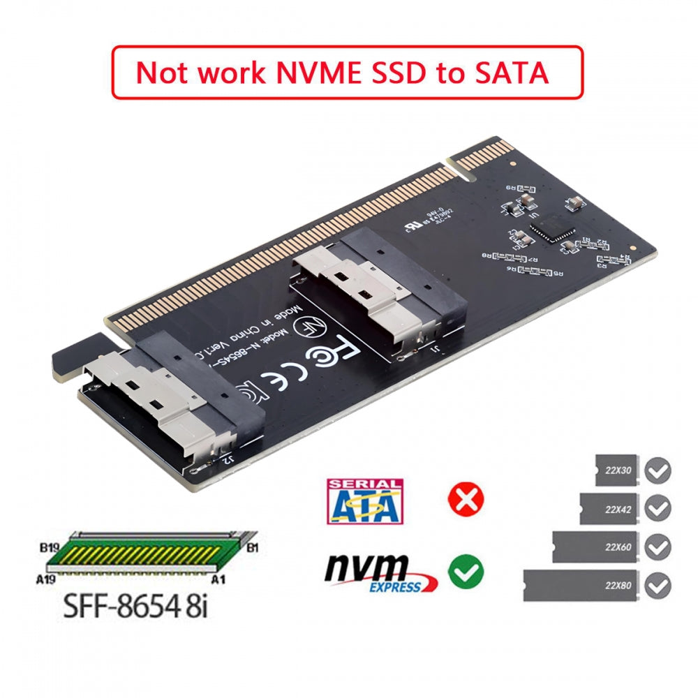 Low Profile Slimline Dual SFF-8654 8X 74Pin to PCIE 16X Express 3.0 PCIE4.0 Raid Card VROC Raid0 Hyper Adapter