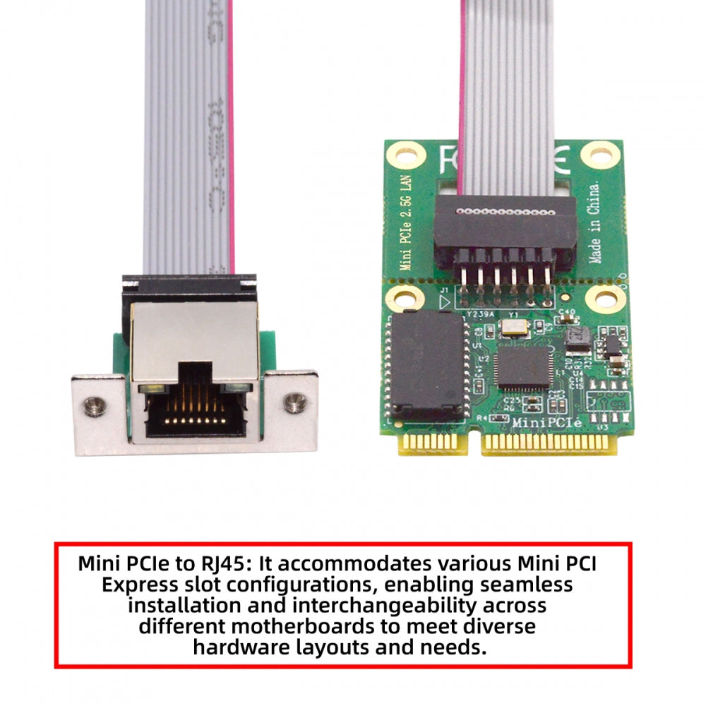 2500Mbps 2.5Gbps to Mini PCI-E PCI Express GBE Gigabit 1000Mbps Ethernet Network LAN Cable Adapter for Desktop Motherboard