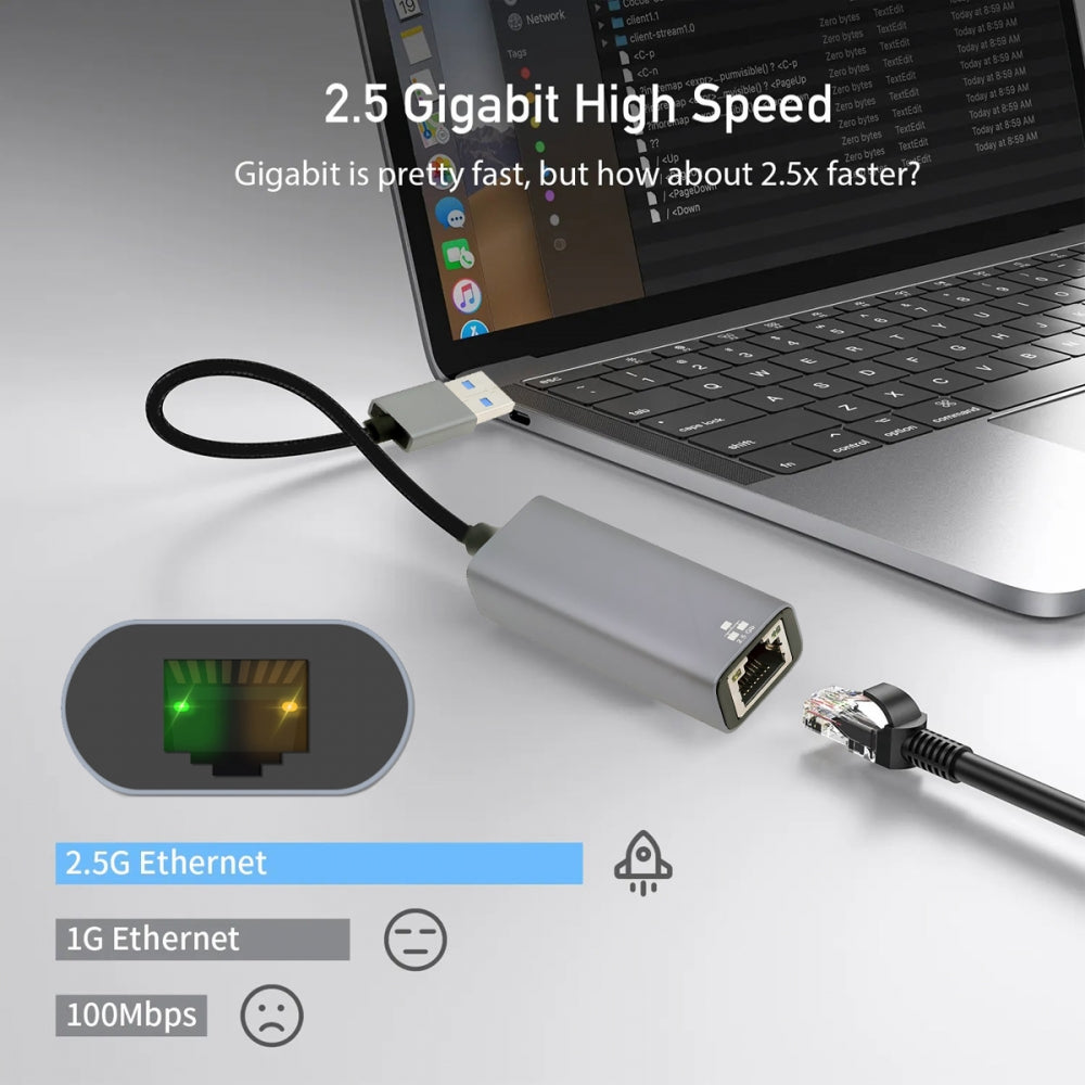 2500Mbps 2.5Gbps to USB3.0 Type-A GBE Gigabit 1000Mbps Ethernet Network LAN Cable Adapter for Desktop Motherboard