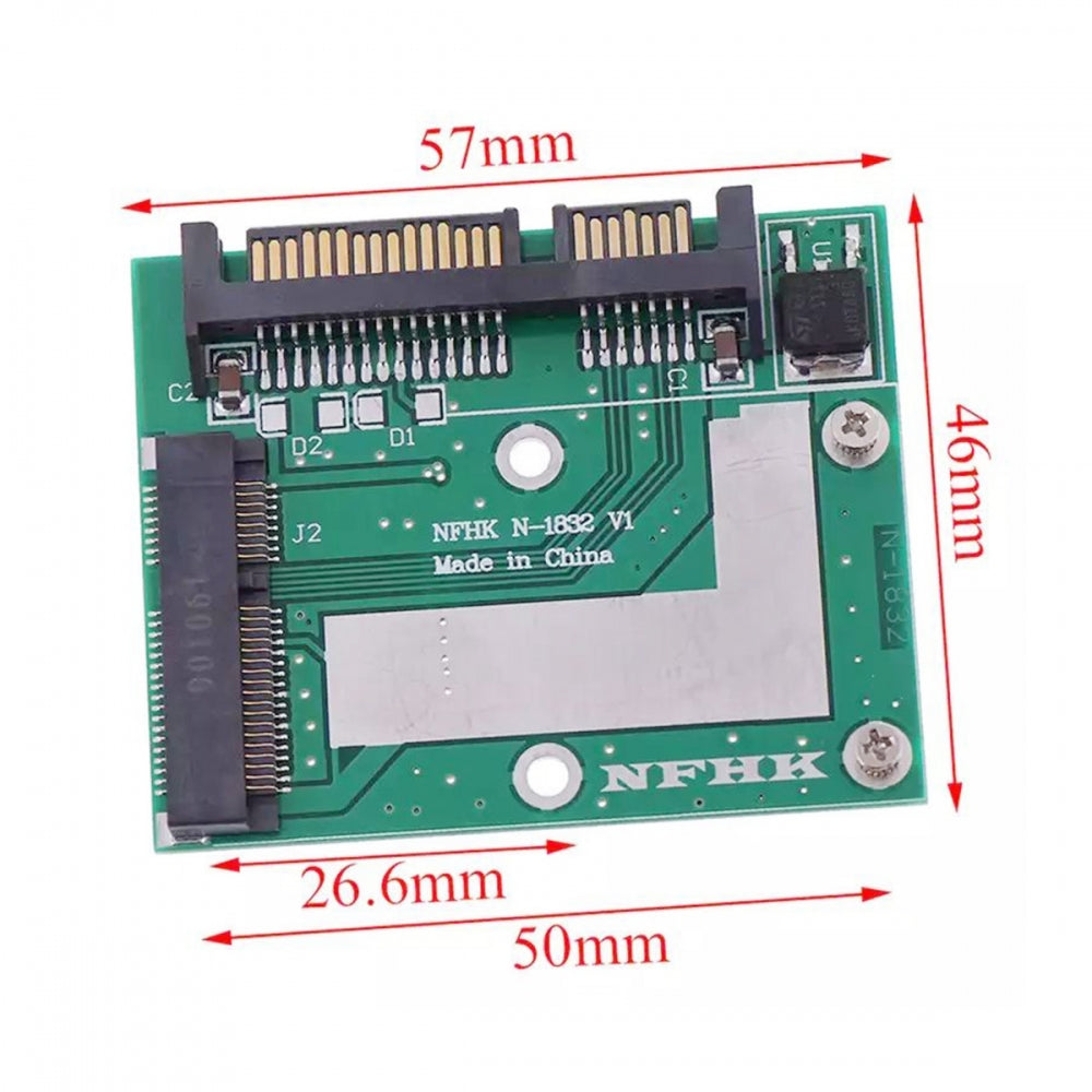 Low Profile 50Pin mSATA 3050 SSD 5x3cm to 2.5" SATA 3.0 22Pin Disk Adapter 6Gbps PCBA