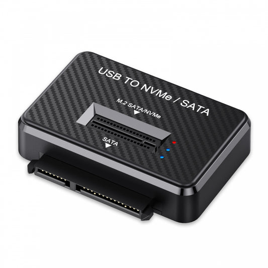 USB 3.0 USB-C Type-C to Dual NVME M-key M.2 NGFF & SATA 2.5 Inch SSD Docking Vertical External PCBA Case Enclosure