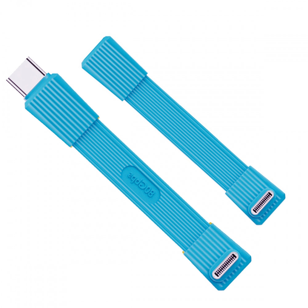 2pcs/set USB5.0 80Gbps Flat Slim FPC Male to Male & Female Extension Cable Up Angled 90 Degree 240W 16K 8K 60Hz 5K Compatible with 40Gbps USB4.0 Thunderbolt