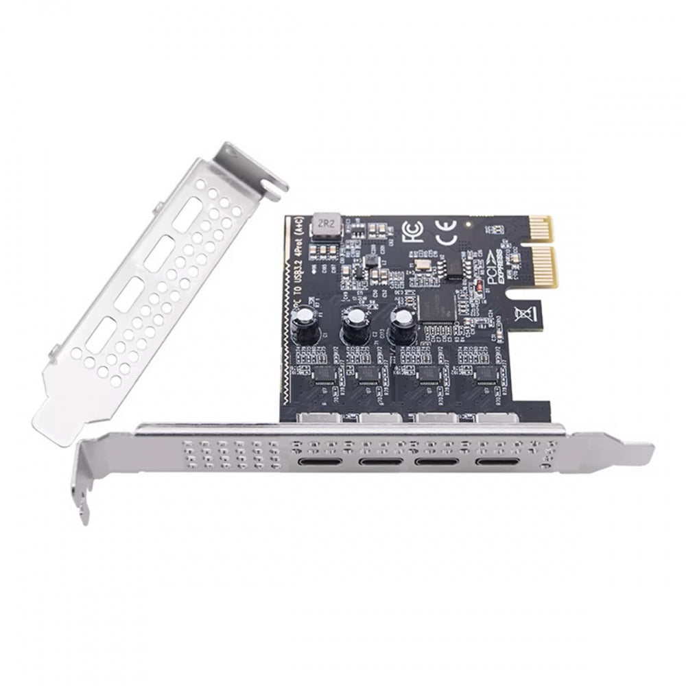 USB3.1 Gen1 5Gbps Four Ports Type-C USB-C Female to PCI-E Express 1x Card Adapter uPD720201 with Low Profile Bracket
