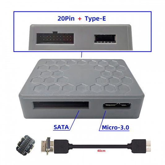 Type-E USB 3.1 Front or 19/20Pin Header or Micro-USB3.0 to USB 3.0 19/20Pin and Type-E Socket Dual Ports Female PCBA Type Adapter Splitter HUB 5Gbps