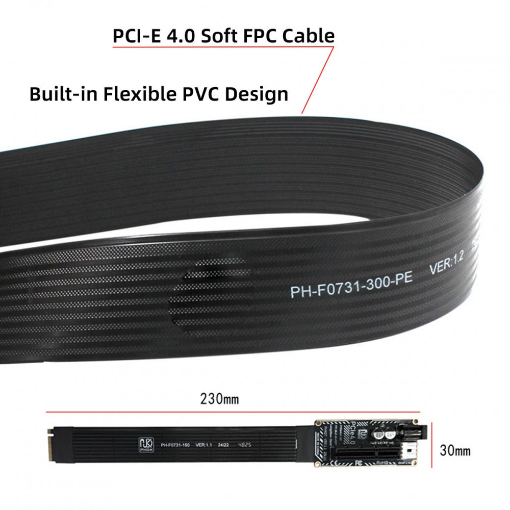 M.2 NGFF NVMe M-Key to PCI-E X1 X4 X8 X16 Cable Graphics Card Extension Adapter PCI-Express for M2 2260 2280