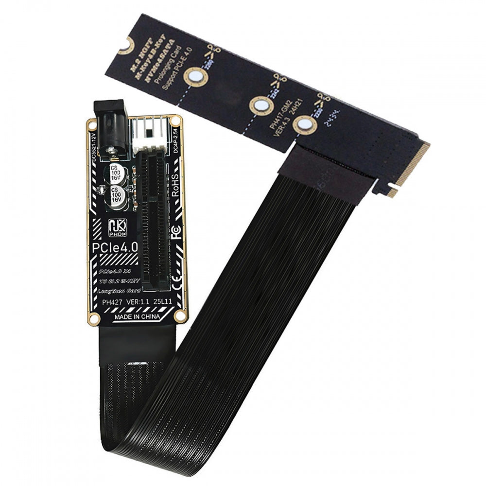 M.2 NGFF NVMe M-Key Right Angled Type 90 Degree to PCI-E X1 X4 X8 X16 Cable Graphics Card Extension Adapter PCI-Express for M2 2260 2280